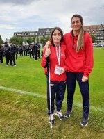 La judoca María Manzanero y Marina Fernández