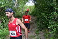 Deportistas ciegos en una carrera de montaña 