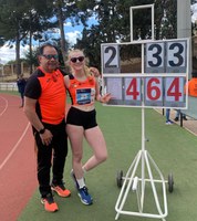 Carolina Yuste y su entrenador Julio Santodomingo 