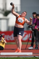 María Zamora lanzando en el Grand Prix de Jesolo 2024