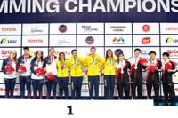 Plata en relevo natación 4X100 ESTILOS 